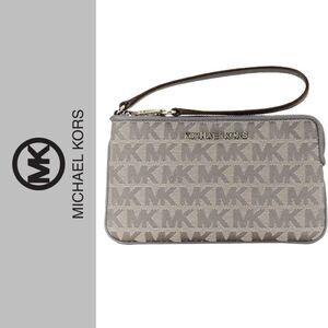 Michael Kors Signature Heather Grey‎ Jet Set Large Travel Wristlet